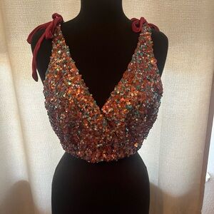 Free People Pink Sequin top small